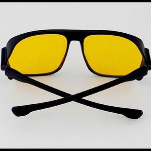 🌞Retro Wrap Solid Yellow Tint Sunglasses